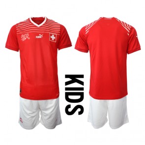 Switzerland Replica Home Stadium Kit for Kids World Cup 2022 Short Sleeve (+ pants)